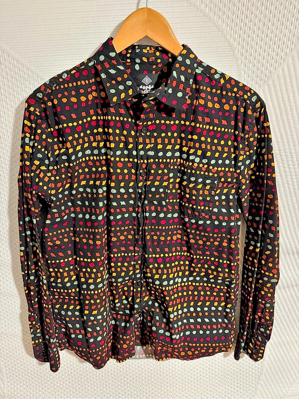 Super Massive Men’s Cotton Geometric Button Down Shirt Size Medium